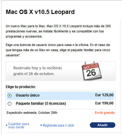 Disponible Leopard en Apple Store